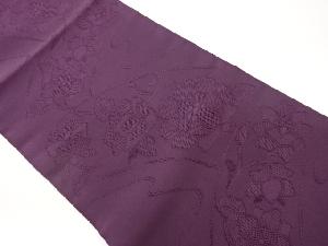 綴れ流水に枝葉・花模様織出し名古屋帯